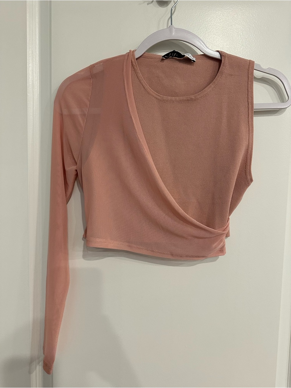 NWT- Asymmetric Draped Crop Top